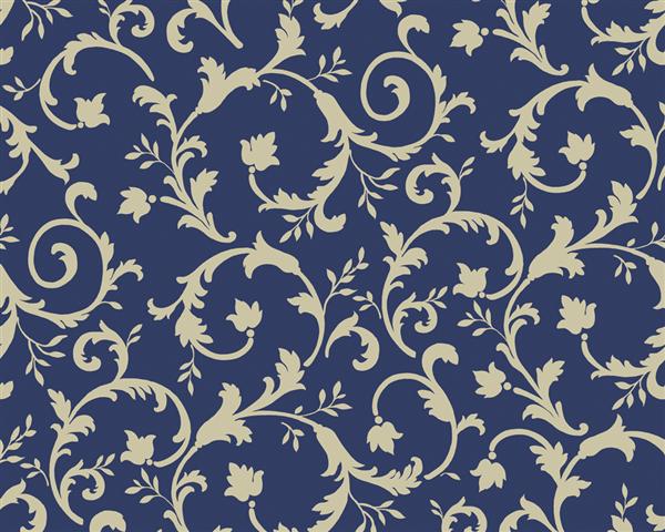 Tapeta Niebieska Granatowa Stylowa Ornament 6655