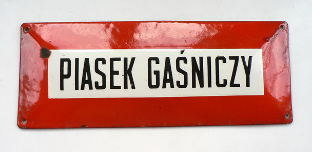 PIASEK GAŚNICZY ____ TABLICA emaliowana 13,5x36 cm