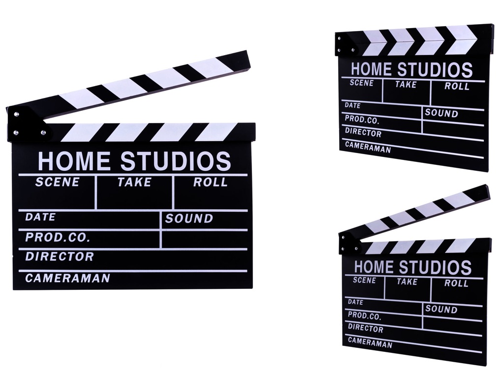 Klaps filmowy 40x30 Home Studio czarny duży kreda
