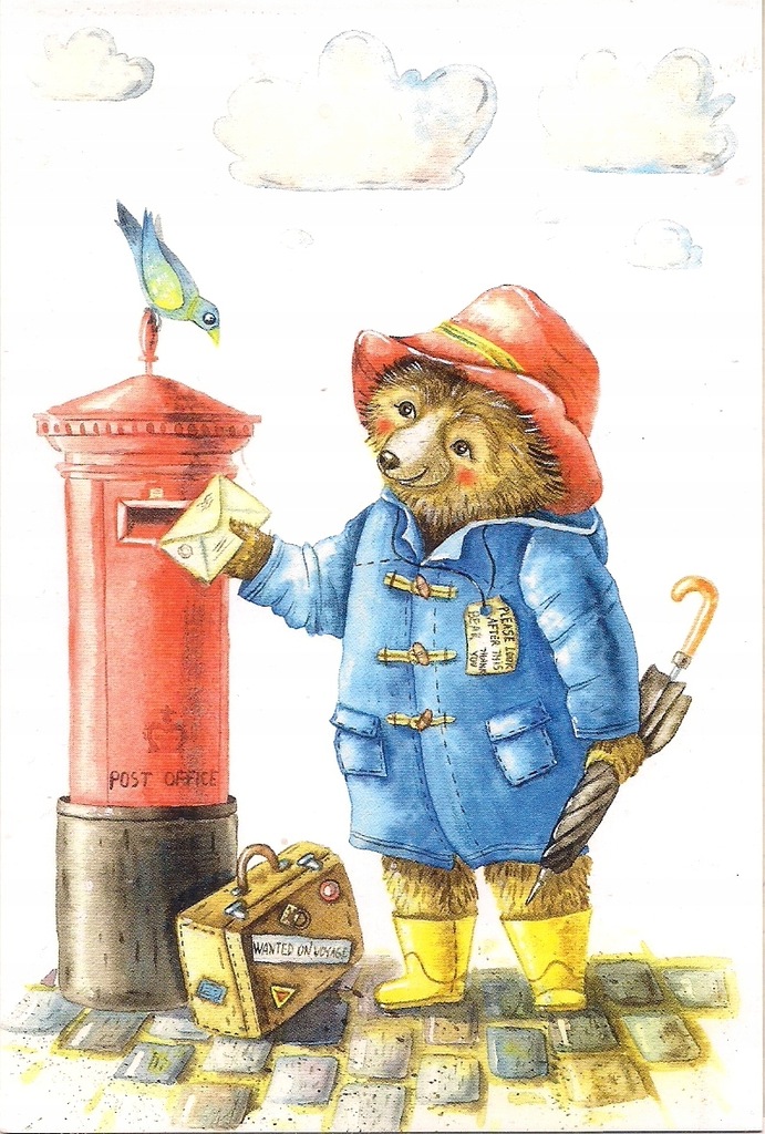 pocztówka MIŚ PADDINGTON i SKRZYNKA POCZTOWA ROSJA
