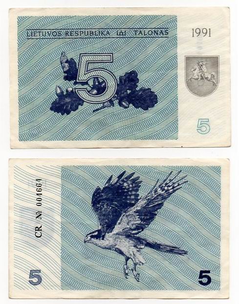 LITWA 1991 5 TALONAS