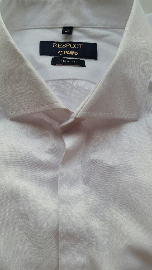koszula biała spinki PAWO 45 176 182 ŁÓDŹ nowa