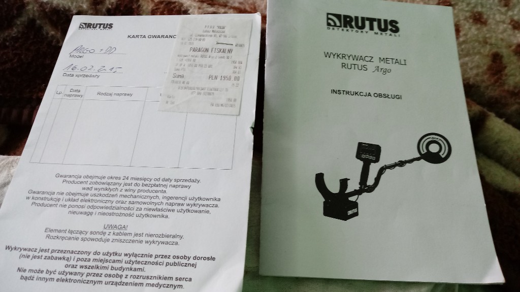 Rutus argo instrukcja obslugi i dowod zakupu