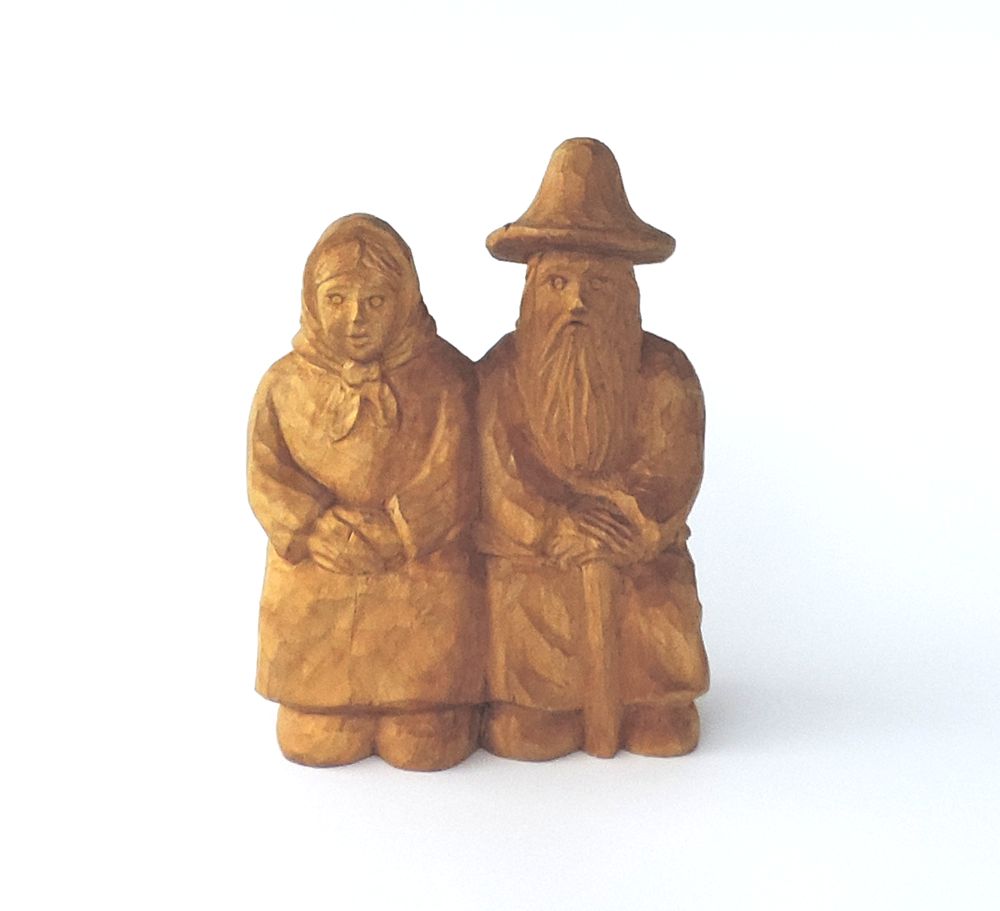 Baba i Dziad (A. Lipa) rzeźba ludowa w drewnie