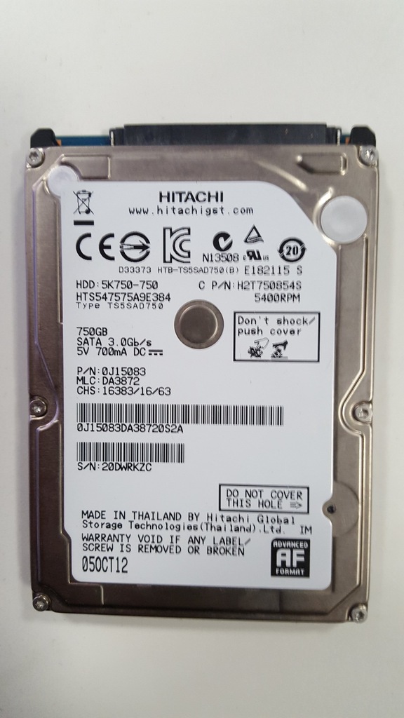 DYSK 750gb HITACHI 5K750-750 TS5SAD750 ELEKTRONIKA