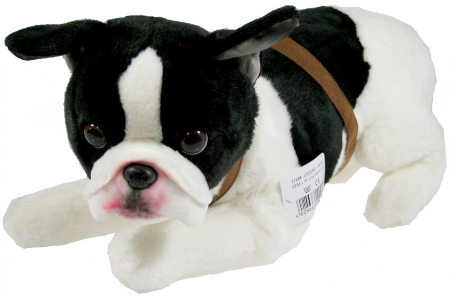 PIES MASKOTKA BULDOG W SZELKACH PIESEK 50CM ROXI
