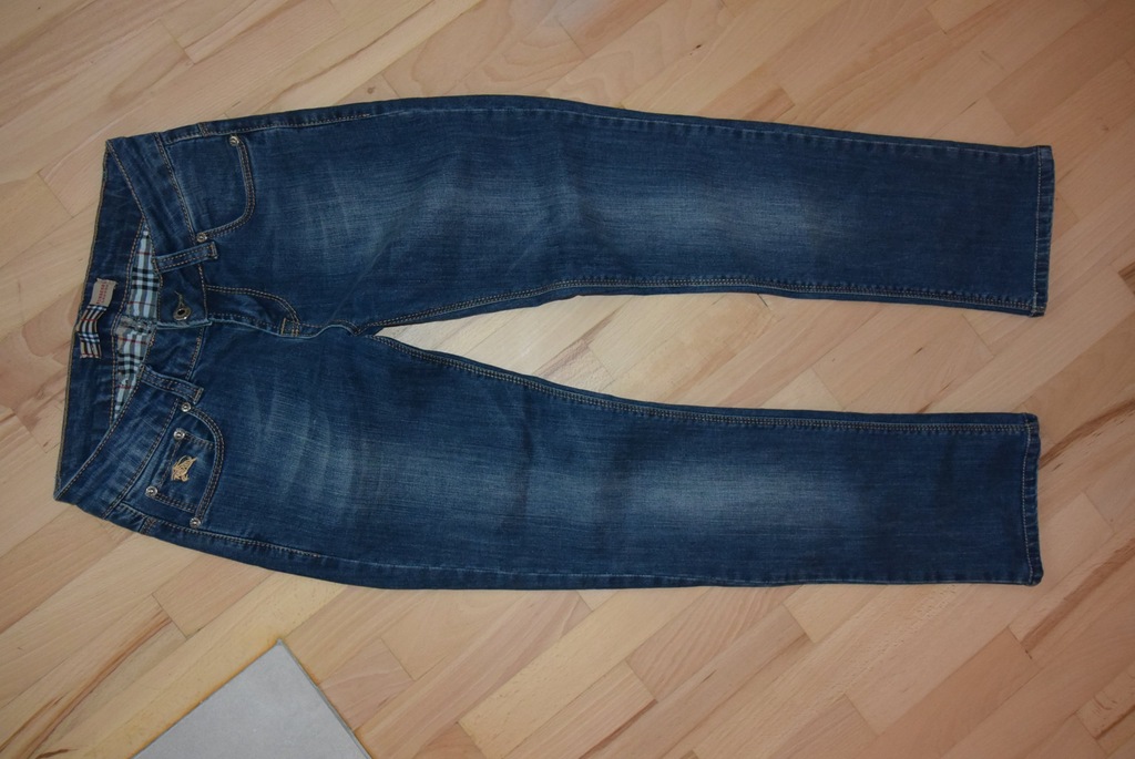 BURBERRY LONDON spodnie rurki XXS/XS JEANSY SKINNY