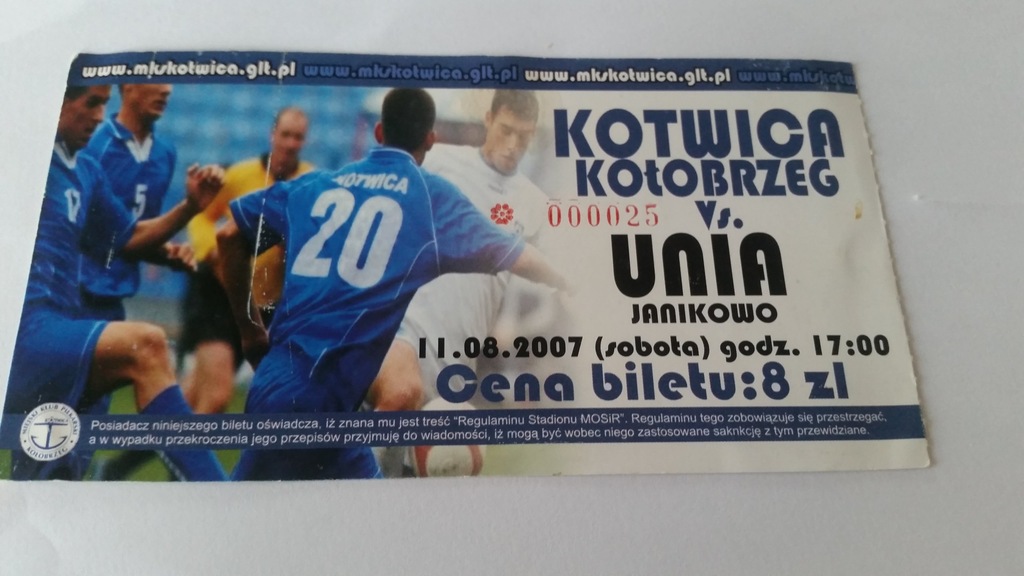 bilet KOTWICA Kołobrzeg - UNIA Janikowo 2007