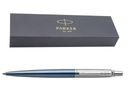 Шариковая ручка Parker Jotter Steel Waterloo Blue, с гравировкой