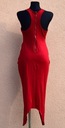 Šaty červené asymetrické zvlnenie maxi M Dĺžka maxi