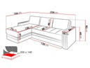 Rohová sedacia súprava SPARKS 1 - béžová / hnedá Plocha na spanie - šírka (cm) 131-140 cm