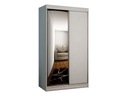 Zrkadlová šatníková skriňa 100 cm ELVIRA 2 - biela Šírka nábytku 100 cm