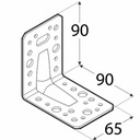 Uholník s prelisom KP 11, 90x90x65 zinkovaný plech Počet kusov 1 ks