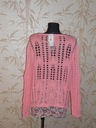 KappAhl - ażurowy różowy sweter - bluzka - 40/42 Wzór dominujący inny wzór
