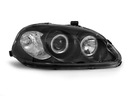 FEUX AVANT HONDA CIVIC BLACK ANGEL EYES LED 95-99 photo 1 - milautoparts-fr.ukrlive.com