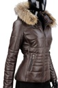 Hnedá dámska kožená bunda prešívaná na jeseň / zimu DORJAN HLN124 XS Kód výrobcu HLN124