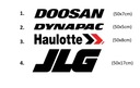 Наклейка с логотипом DOOSAN DYNAPAC HAULOTTE JLG