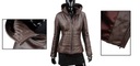 Hnedá dámska kožená bunda prešívaná na jeseň / zimu DORJAN HLN124 XS Kolekcia Damska