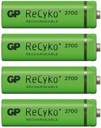 4 аккумулятора GP Recyko+ AA R6 2700 1,2 В, 2600 мАч