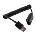 Кабель спирально-пружинный USB-USB M/F 10-100см