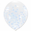 Воздушные шары прозрачные с конфетти Голубые для дня рождения 5 шт.