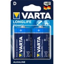 2x щелочные батарейки VARTA LONGLIFE LR20 D R20