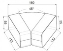 HORIZONTÁLNE KOLENO PLOCHÁ KP55-24/45 45 stupňov Počet m v ponuke 0.2 m