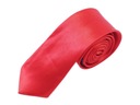 Красный мужской галстук, гладкий, узкий
