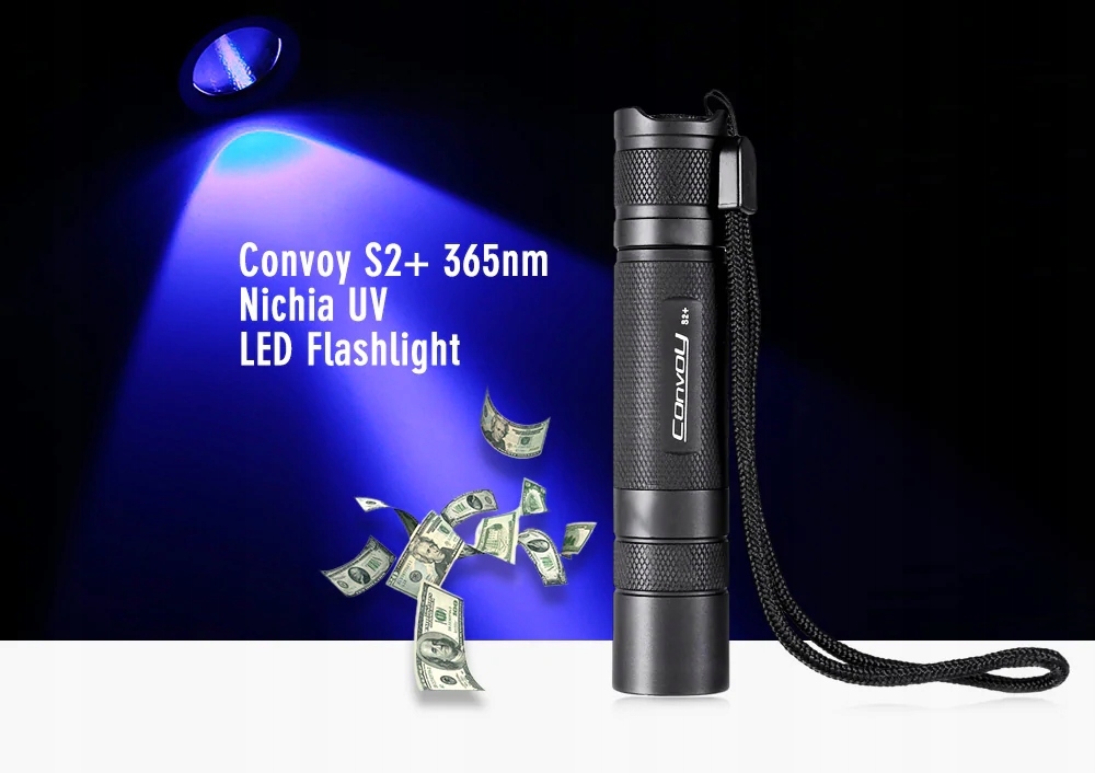 Latarka UV CONVOY S2+ UV 365nm LED ultrafiolet