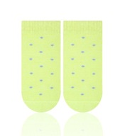 Bavlnené ponožky limetkové bodky 3-6 mcy