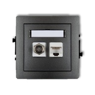 Karlik Deco grafit - zásuvka F + RJ45 - 11DGFK