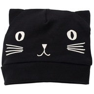 Czarna czapeczka z Kolekcji Happy Day z kotem 56