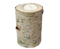 Vysoký svietnik breza tealight drevené plátky