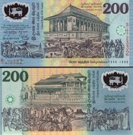 ~ Sri Lanka 200 Rupees POLYMER N/1 Czerwony UNIKAT