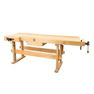 Stolársky stôl hoblík stolárska lavica Holzmann kaučukové drevo 2 zveráky