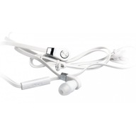 douszne słuchawki z mikrofonem białe płaski kabel