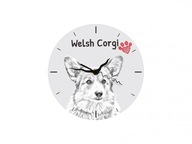 Welsh corgi cardigan stojace hodiny z MDF dosky
