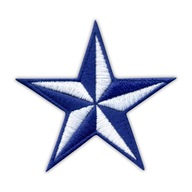 Nášivka Námornícka hviezda-granátová/biela - výšivka