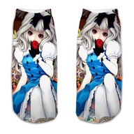 PONOŽKY ČLENKOVÉ PONOŽKY FULLPRINT 3D ANIME GIRLS MÓDNE