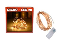 MICRO LEDY DRÔTY 20 LED na teplé batérie