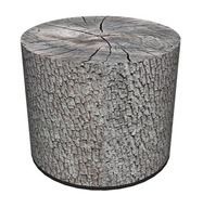 taburet BERTONI ľahký, stabilný, imitácia kmeňa stromu, taburetový valec, vzor Jelša