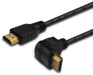 Kabel HDMI kątowy złoty v1.4 3D, 4Kx2K, 1.5m, CL
