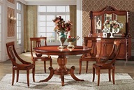 Štýlový jedálenský stôl oválny 138x115 cm masívne drevo jedáleň 77598
