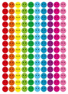 Motivačné samolepky farebné smutné smajlíky 140 ks