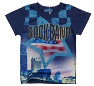 BLÚZKA T-shirt ROCK BAND 4 cca 104 cm NAVY