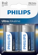 Alkalická batéria Philips D (R20) 2 ks