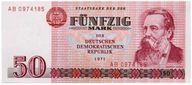 Nemecko DDR NDR - BANKOVKA - 50 Marek 1971 FRIEDRICH ENGELS Berlin Stan UNC !