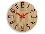 HODINY Drevený dub Slim_Wood_Red ModernClock