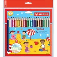 Ceruzkové pastelky STABILO TRIO hrubé , trojuholníkové 24 farieb v kartónovom puzdre