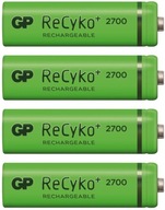 4 x Akumulator GP Recyko+ AA R6 2700 1,2v 2600mAh